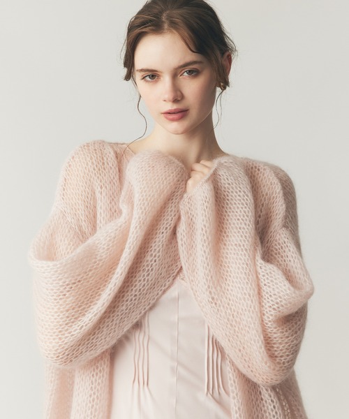 ME COUTURE(ミークチュール)の「2WAYキッドモヘヤシアーニット(ニット/セーター・レディース・キナリ/オフホワイト/ベビーピンク・FREE)」の3枚目の写真