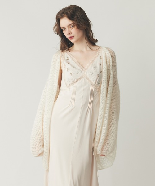 ME COUTURE(ミークチュール)の「2WAYキッドモヘヤシアーニット(ニット/セーター・レディース・キナリ/オフホワイト/ベビーピンク・FREE)」の2枚目の写真