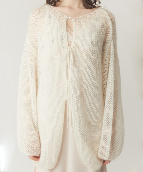 ME COUTURE(ミークチュール)の「2WAYキッドモヘヤシアーニット(ニット/セーター・レディース・キナリ/オフホワイト/ベビーピンク・FREE)」の22枚目の写真