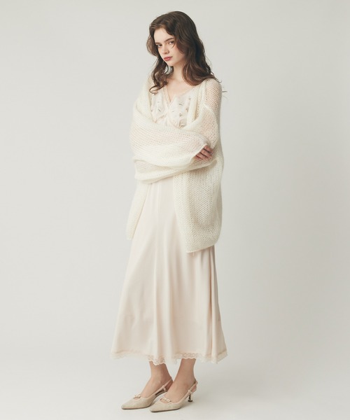 ME COUTURE(ミークチュール)の「2WAYキッドモヘヤシアーニット(ニット/セーター・レディース・キナリ/オフホワイト/ベビーピンク・FREE)」の8枚目の写真