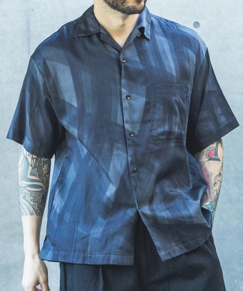 MR.OLIVE(ミスターオリーブ)の「【MR.OLIVE】ABSTRACT CHECK /SHORT/S OPEN COLLAR SHIRT(シャツ/ブラウス・メンズ・レッド/ブラック・S/M)」の3枚目の写真