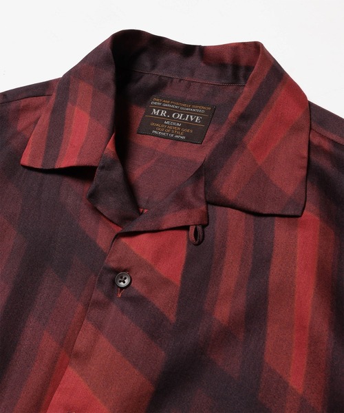 MR.OLIVE(ミスターオリーブ)の「【MR.OLIVE】ABSTRACT CHECK /SHORT/S OPEN COLLAR SHIRT(シャツ/ブラウス・メンズ・レッド/ブラック・S/M)」の8枚目の写真
