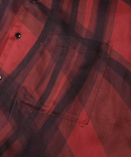 MR.OLIVE(ミスターオリーブ)の「【MR.OLIVE】ABSTRACT CHECK /SHORT/S OPEN COLLAR SHIRT(シャツ/ブラウス・メンズ・レッド/ブラック・S/M)」の9枚目の写真