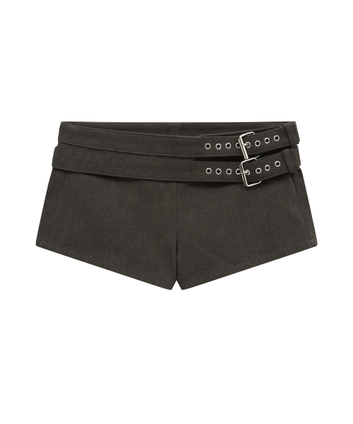 Midnight Move（ミッドナイトムーブ）の「2 belt shorts (brown)（その他パンツ・レディース・その他・SMALL/MEDIUM）」の2枚目の写真