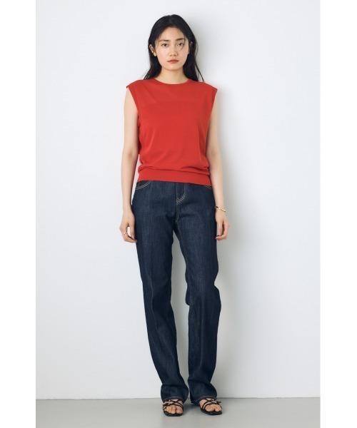 AZUL by moussy(アズールバイマウジー)の「【WEB限定】AZUL DENIM センタープレスストレートデニム ロング丈(デニムパンツ・レディース・ブルー/ワンウォッシュ・24inch/25inch/26inch/27inch)」の20枚目の写真