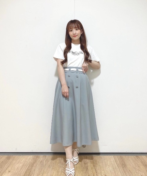 an another angelus(アンアナザーアンジェラス)の「【セットアップ対応】はしごストライプスカーフベルトスカート/fint フィント(スカート・レディース・ミント/ネイビー・FREE)」の18枚目の写真
