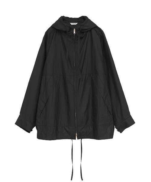 CLANE(クラネ)の「CLANE/クラネ/CRINKLED NYLON ZIP HOODIE(パーカー・レディース・ブラック/ベージュ・1)」の2枚目の写真