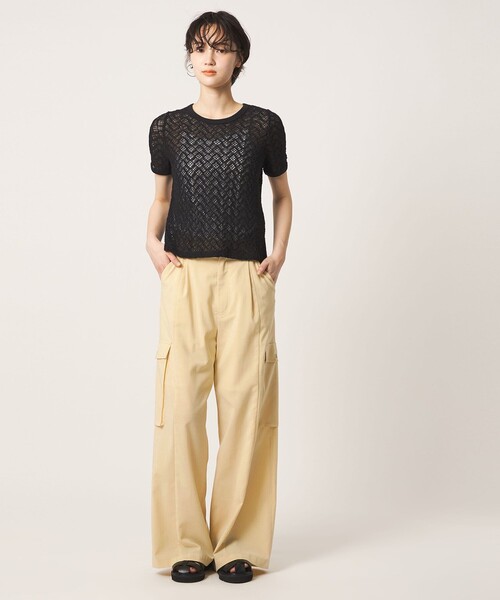 CITEN(シテン)の「<CITEN>エアリーカーゴワイドパンツ ―吸水速乾・防シワ―(カーゴパンツ・レディース・ダークブラウン/ブラック/クリーム・S/M)」の9枚目の写真