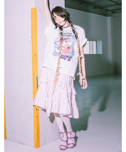 Little sunny bite(リトルサニーバイト)の「/Little sunny bite/anna hopman x little sunny bite doggy big tee 26SS(Tシャツ/カットソー・メンズ・ブラック/ピンク/ホワイト・MEDIUM/SMALL)」の4枚目の写真