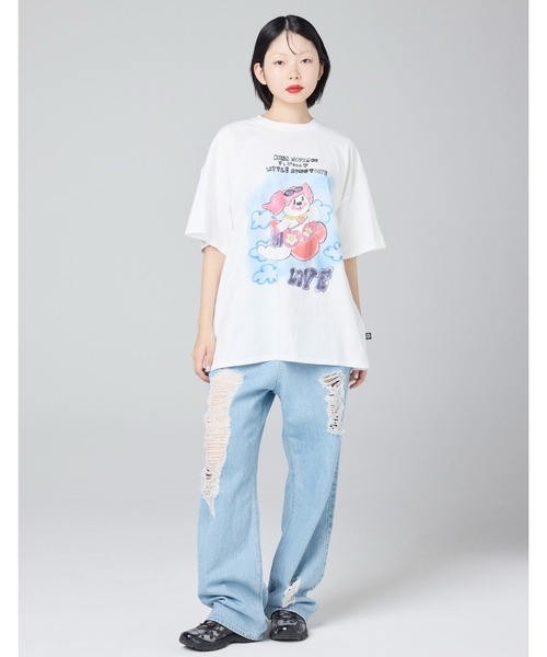 Little sunny bite(リトルサニーバイト)の「/Little sunny bite/anna hopman x little sunny bite doggy big tee 26SS(Tシャツ/カットソー・メンズ・ブラック/ピンク/ホワイト・MEDIUM/SMALL)」の6枚目の写真