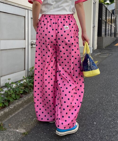 HELLO.SANFRANCISCO（ハローサンフランシスコ）の「【HELLO.SANFRANCISCO/ハローサンフランシスコ】ドット柄フリルポケットボリュームパンツ（その他パンツ・レディース・グレー/ピンク/ブラウン・ONE SIZE）」の7枚目の写真