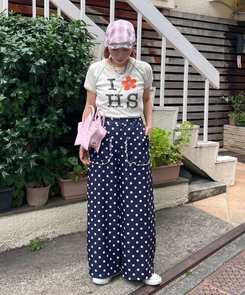 HELLO.SANFRANCISCO(ハローサンフランシスコ)の「【HELLO.SANFRANCISCO/ハローサンフランシスコ】ドット柄フリルポケットボリュームパンツ(その他パンツ・レディース・グレー/ピンク/ブラウン/イエロー/グリーン/ネイビー・ONE SIZE)」の13枚目の写真