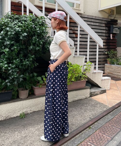 HELLO.SANFRANCISCO(ハローサンフランシスコ)の「【HELLO.SANFRANCISCO/ハローサンフランシスコ】ドット柄フリルポケットボリュームパンツ(その他パンツ・レディース・グレー/ピンク/ブラウン/イエロー/グリーン/ネイビー・ONE SIZE)」の14枚目の写真