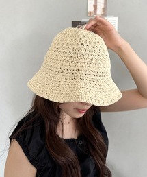CLEA（クレア）の「ペーパー バケット透かし編み ハット（ハット・レディース）」