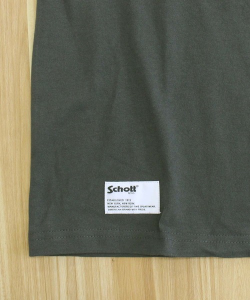 Schott(ショット)の「FINEST QUALITY BUILT TOUGH EMB. HENLEY T-SHIRT(Tシャツ/カットソー・メンズ・チャコールグレー/ホワイト/ネイビー・XXL/XL/M/L)」の15枚目の写真