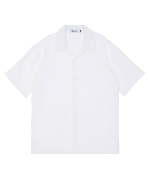 MAKEITTO(メイキット)の「ミニマルオープンカラー半袖シャツ_ホワイト(シャツ/ブラウス・メンズ・ホワイト・MEDIUM/LARGE/X-LARGE/XX-LARGE)」の3枚目の写真