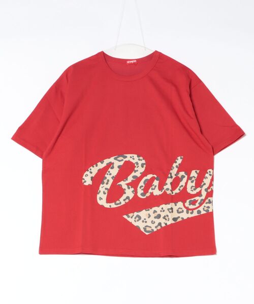 BABYDOLL（ベビードール）の「親子お揃い ビッグチアロゴTシャツ 1780A（Tシャツ/カットソー・メンズ・レッド/オフホワイト・ユニセックスS/ユニセックスXL/ユニセックスL/ユニセックスM）」の9枚目の写真