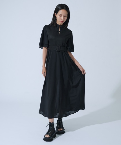 Ellno de Mavie(エルノデメヴィ)の「チャイナシフォンワンピース(ワンピース・レディース・ブルー系その他/ブラック・FREE)」の13枚目の写真