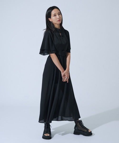 Ellno de Mavie(エルノデメヴィ)の「チャイナシフォンワンピース(ワンピース・レディース・ブルー系その他/ブラック・FREE)」の15枚目の写真
