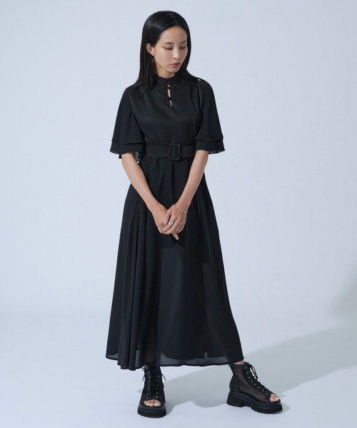 Ellno de Mavie(エルノデメヴィ)の「チャイナシフォンワンピース(ワンピース・レディース・ブルー系その他/ブラック・FREE)」の12枚目の写真