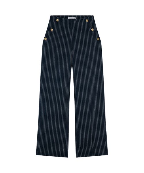 TOMMY HILFIGER(トミーヒルフィガー)の「リネン混ストライプ柄ワイドパンツ(その他パンツ・レディース・ブルー・34inch/32inch/36inch)」の3枚目の写真