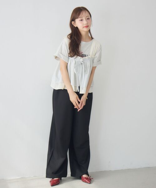 RETRO GIRL(レトロガール)の「フリルレイヤードノースリビスチェ(シャツ/ブラウス・レディース・ブラック/ブルー/ナチュラル・FREE)」の10枚目の写真