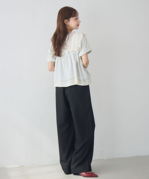 RETRO GIRL(レトロガール)の「フリルレイヤードノースリビスチェ(シャツ/ブラウス・レディース・ブラック/ブルー/ナチュラル・FREE)」の11枚目の写真