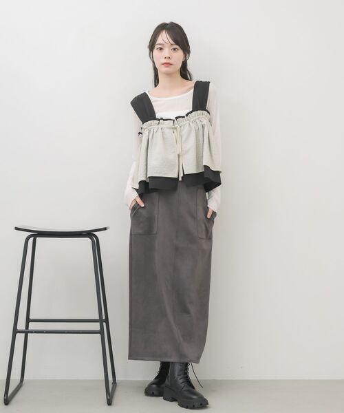 RETRO GIRL(レトロガール)の「フリルレイヤードノースリビスチェ(シャツ/ブラウス・レディース・ブラック/ブルー/ナチュラル・FREE)」の14枚目の写真