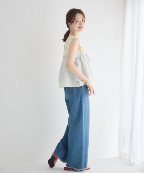 RETRO GIRL(レトロガール)の「フリルレイヤードノースリビスチェ(シャツ/ブラウス・レディース・ブラック/ブルー/ナチュラル・FREE)」の15枚目の写真