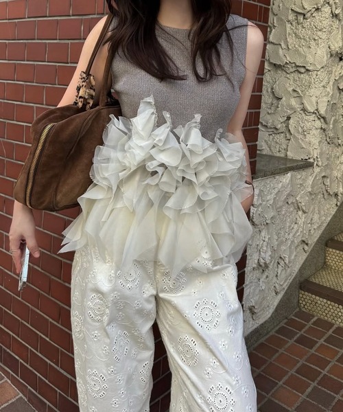WILLFULLY(ウィルフリー)の「gradation frill no sleeve knit(ニット/セーター・レディース・ブラウン/ブラック/グレー系その他・FREE)」の2枚目の写真