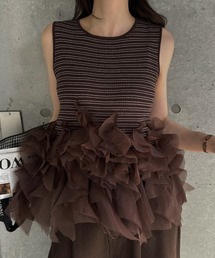 WILLFULLY（ウィルフリー）の「gradation frill no sleeve knit（ニット/セーター）」