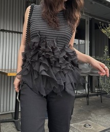 WILLFULLY（ウィルフリー）の「gradation frill no sleeve knit（ニット/セーター）」