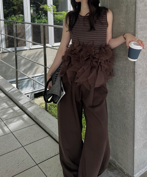WILLFULLY(ウィルフリー)の「gradation frill no sleeve knit(ニット/セーター・レディース・ブラウン/ブラック/グレー系その他・FREE)」の6枚目の写真