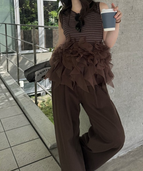 WILLFULLY(ウィルフリー)の「gradation frill no sleeve knit(ニット/セーター・レディース・ブラウン/ブラック/グレー系その他・FREE)」の7枚目の写真