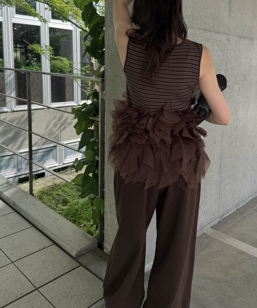 WILLFULLY(ウィルフリー)の「gradation frill no sleeve knit(ニット/セーター・レディース・ブラウン/ブラック/グレー系その他・FREE)」の9枚目の写真