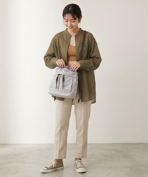 crossi(クロッシー)の「巾着バッグショルダー2WAYリュックナイロン防水軽量(ショルダーバッグ・レディース・グレー/ブラック/ベージュ・FREE)」の10枚目の写真