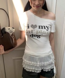ハートロゴワンショルダーTシャツ