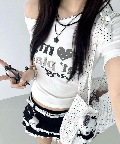 AsRiRe(アスリレイ)の「ハートロゴワンショルダーTシャツ(Tシャツ/カットソー・レディース・ホワイト・M)」の5枚目の写真