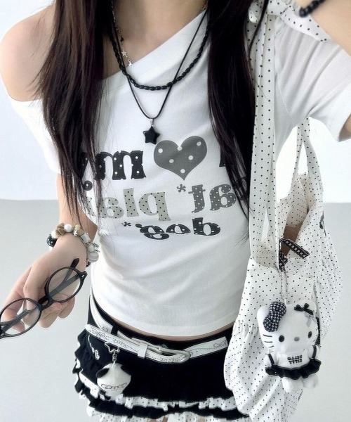 AsRiRe(アスリレイ)の「ハートロゴワンショルダーTシャツ(Tシャツ/カットソー・レディース・ホワイト・M)」の6枚目の写真