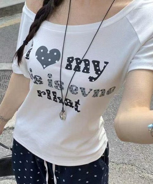 AsRiRe(アスリレイ)の「ハートロゴワンショルダーTシャツ(Tシャツ/カットソー・レディース・ホワイト・M)」の12枚目の写真