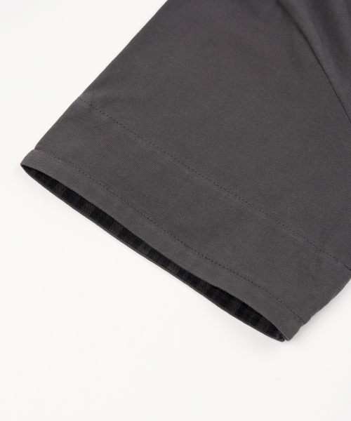 EXCONTAINER（エックスコンテナ）の「チェックレイヤードクロップハーフTシャツ (CHARCOAL)（Tシャツ/カットソー・メンズ・その他・MEDIUM/LARGE/X-LARGE）」の4枚目の写真