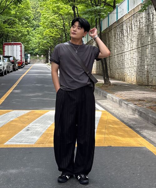 EXCONTAINER（エックスコンテナ）の「チェックレイヤードクロップハーフTシャツ (CHARCOAL)（Tシャツ/カットソー・メンズ・その他・MEDIUM/LARGE/X-LARGE）」の7枚目の写真