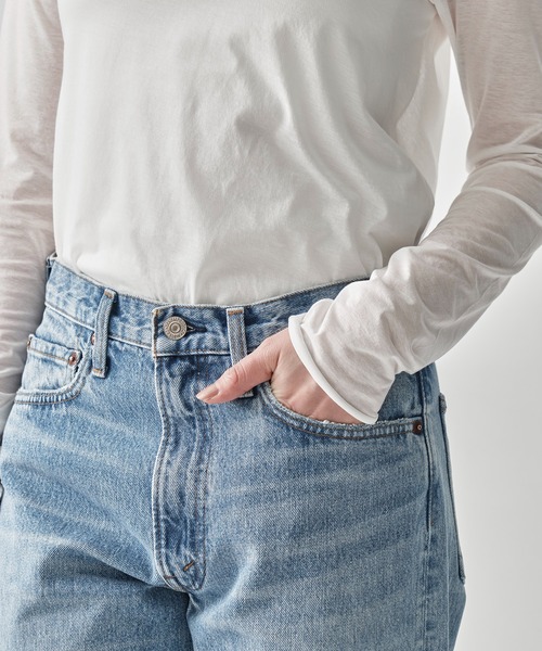 orSlow（オアスロウ）の「[orSlow/オアスロー]SHORT LENGTH 105 90s DENIM SKY BLUE/ZIPPER FLY（デニムパンツ・レディース・ライトブルー・0/1）」の5枚目の写真