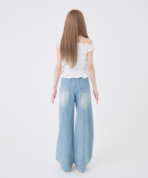 Rmine(アールマイン)の「シャーリングオフショルトップス(Tシャツ/カットソー・レディース・ブラック系その他/ブラック/ホワイト/レッド・FREE)」の7枚目の写真
