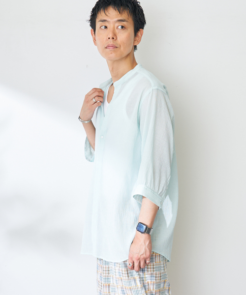 B.C STOCK(ベーセーストック)の「ヨウリュウシチブソデシャツ(シャツ/ブラウス・メンズ・ブルー系その他/ホワイト/ネイビー/ブラック・LARGE/MEDIUM)」の10枚目の写真