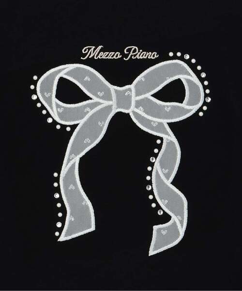 mezzo piano(メゾピアノ)の「袖ラメチュール 2wayTシャツ(Tシャツ/カットソー・キッズ・オフホワイト/ブラック・120cm/130cm/140cm)」の9枚目の写真