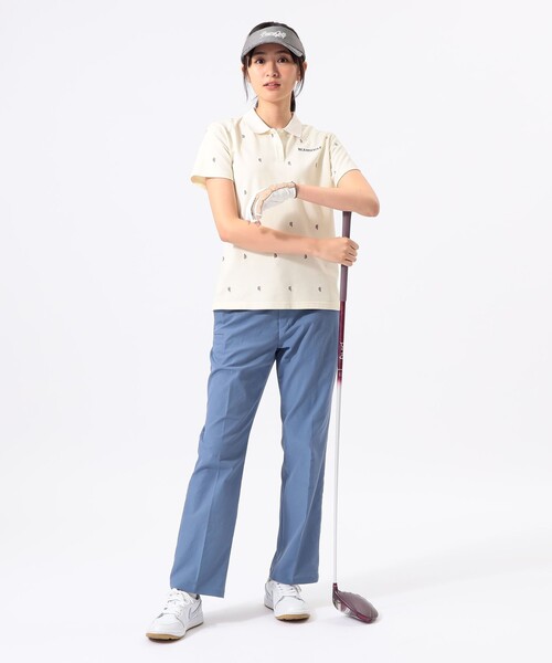 BEAMS GOLF(ビームスゴルフ)の「〈WOMEN〉ORANGE LABEL / B-Teeロゴ 総刺繍 ポロシャツ(ポロシャツ・レディース・サックスブルー/ホワイト系その他5・LARGE/MEDIUM/SMALL)」の3枚目の写真