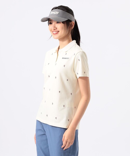 BEAMS GOLF(ビームスゴルフ)の「〈WOMEN〉ORANGE LABEL / B-Teeロゴ 総刺繍 ポロシャツ(ポロシャツ・レディース・サックスブルー/ホワイト系その他5・LARGE/MEDIUM/SMALL)」の4枚目の写真