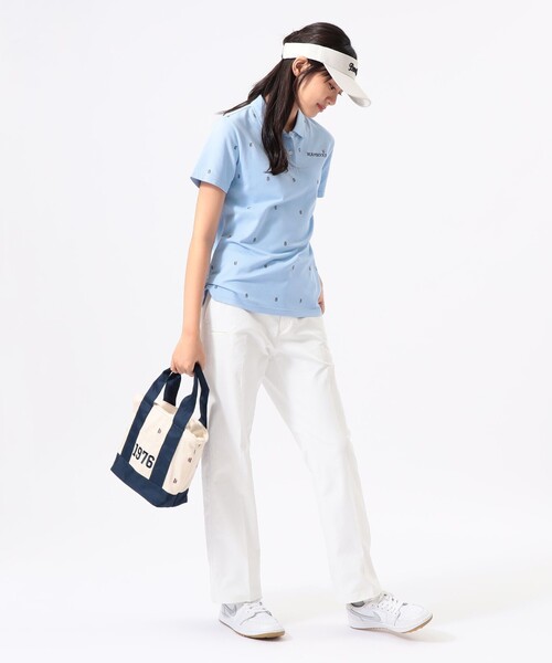 BEAMS GOLF(ビームスゴルフ)の「〈WOMEN〉ORANGE LABEL / B-Teeロゴ 総刺繍 ポロシャツ(ポロシャツ・レディース・サックスブルー/ホワイト系その他5・LARGE/MEDIUM/SMALL)」の6枚目の写真