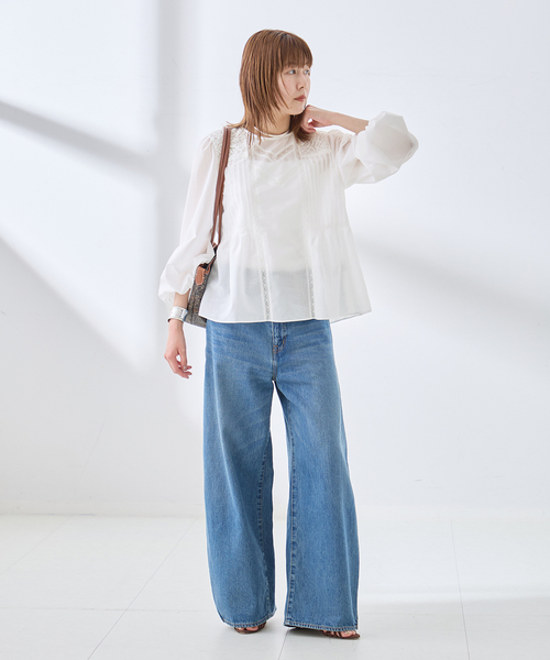 journal standard L'essage（ジャーナルスタンダードレサージュ）の「ボイルレースブラウス（シャツ/ブラウス・レディース・ホワイト/ブラック・FREE）」の4枚目の写真